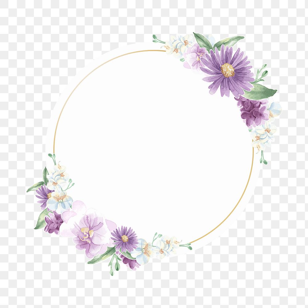 Purple flower png badge, transparent | Premium PNG - rawpixel