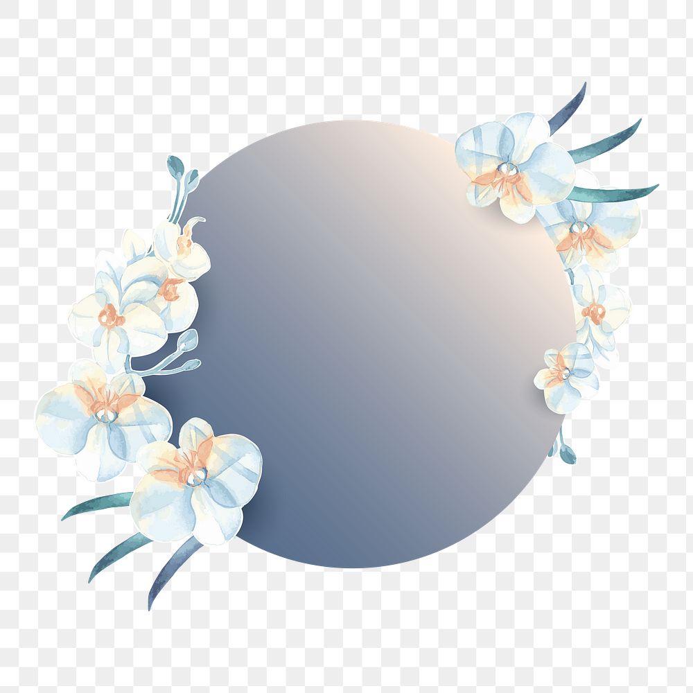 Orchid png badge, transparent background