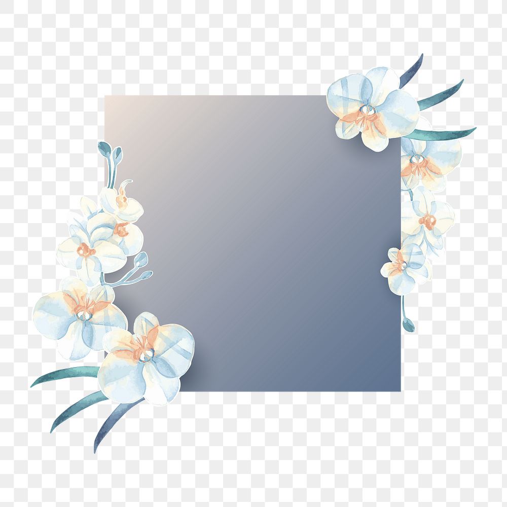 Orchid png badge, transparent background