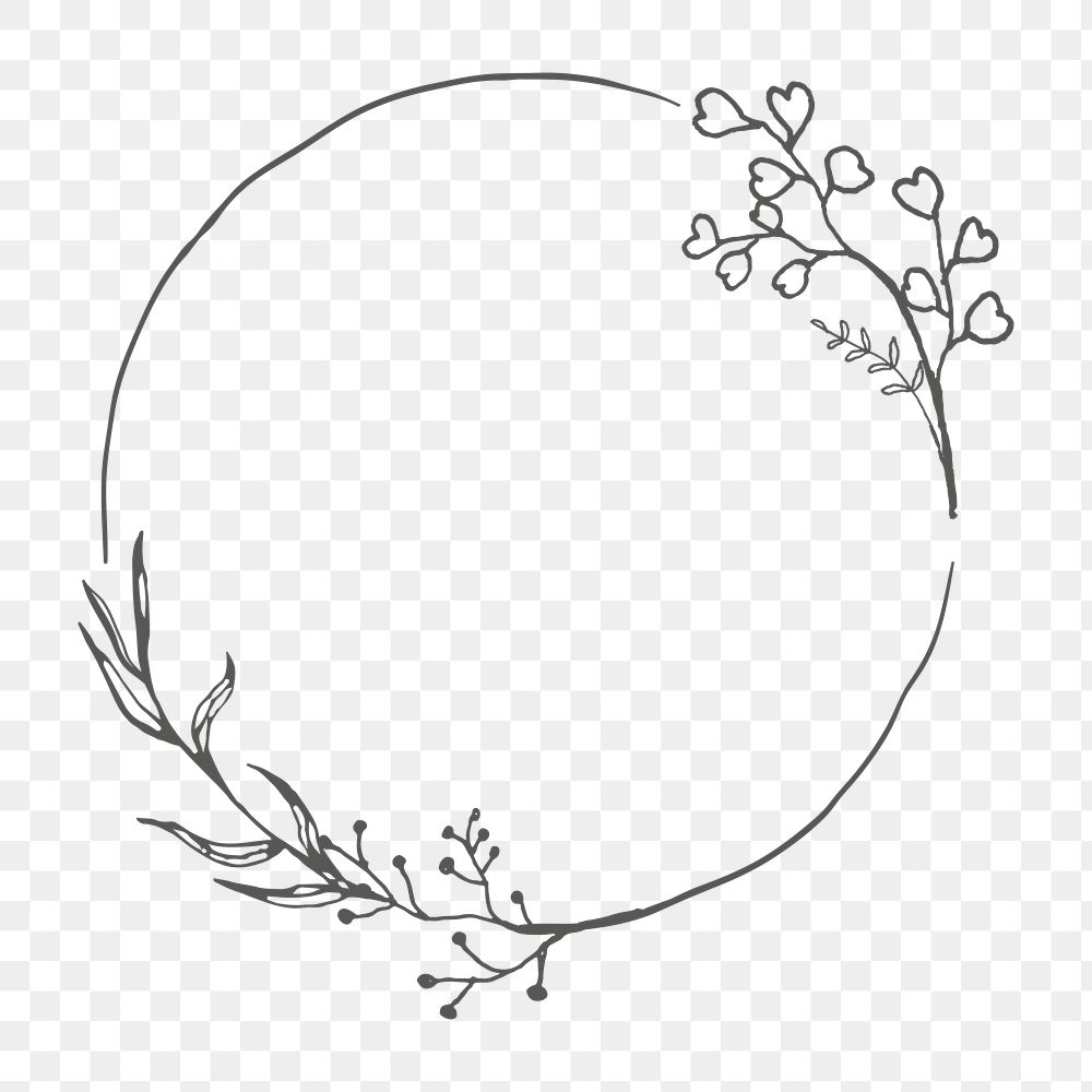 Drawing flower png frame, transparent | Premium PNG - rawpixel