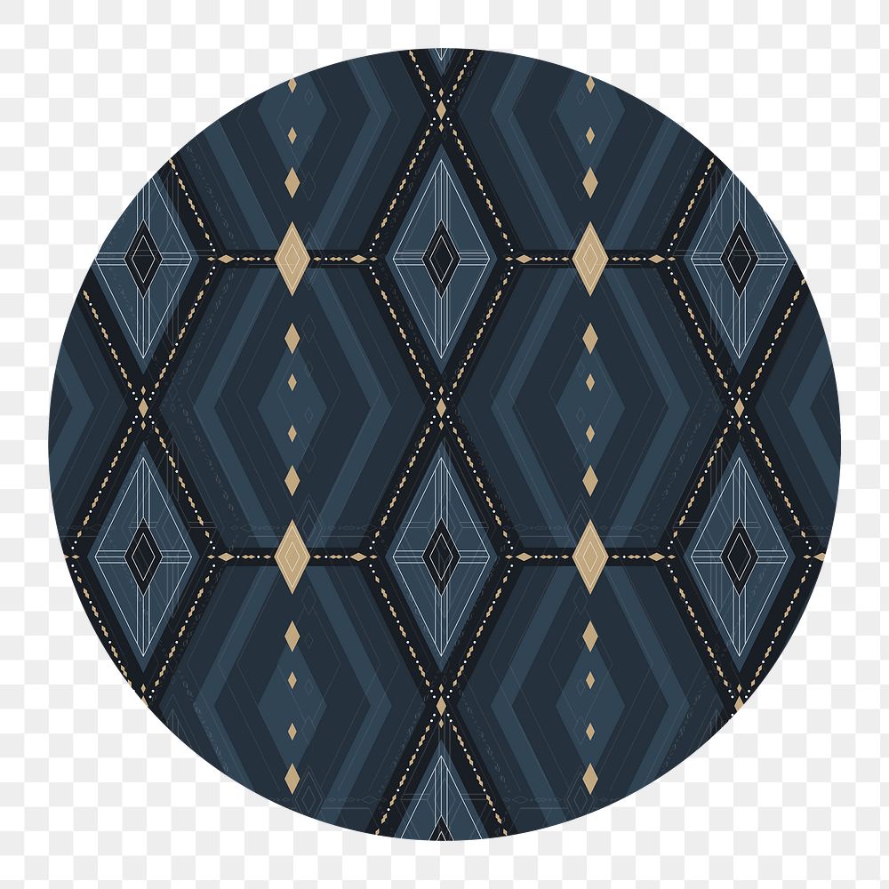 Abstract patterned badge png, transparent background