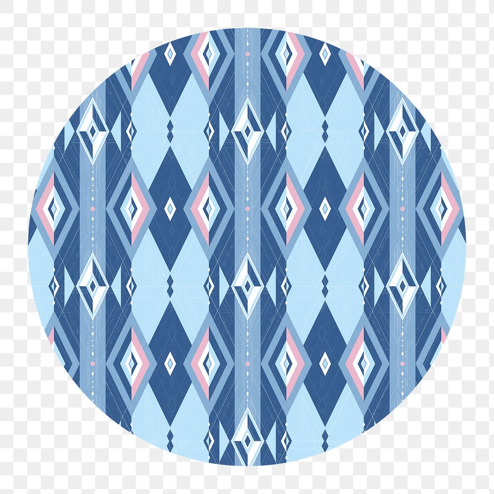 Abstract patterned badge png, transparent background