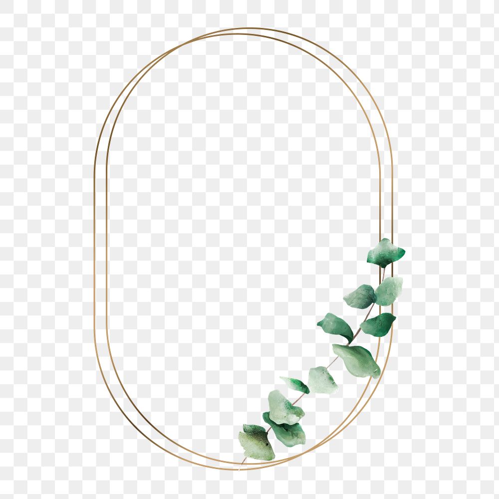 Aesthetic leaf png frame, transparent background