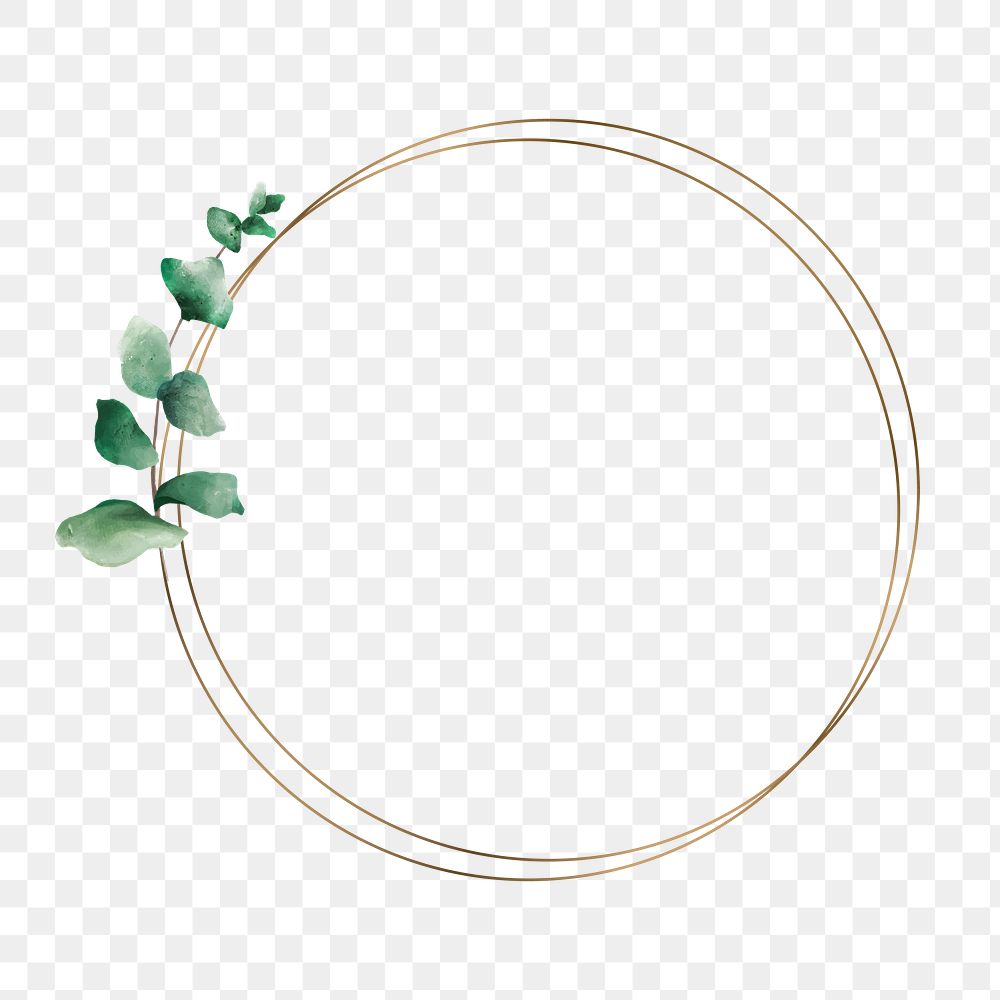 Aesthetic leaf png frame, transparent background