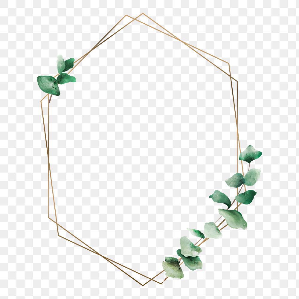 Aesthetic leaf png frame, transparent background