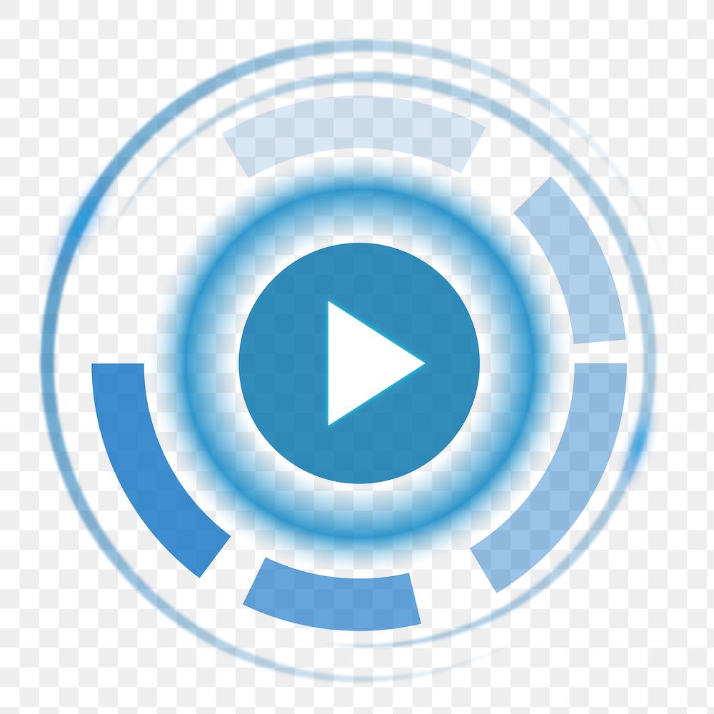Png futuristic video icon, transparent background