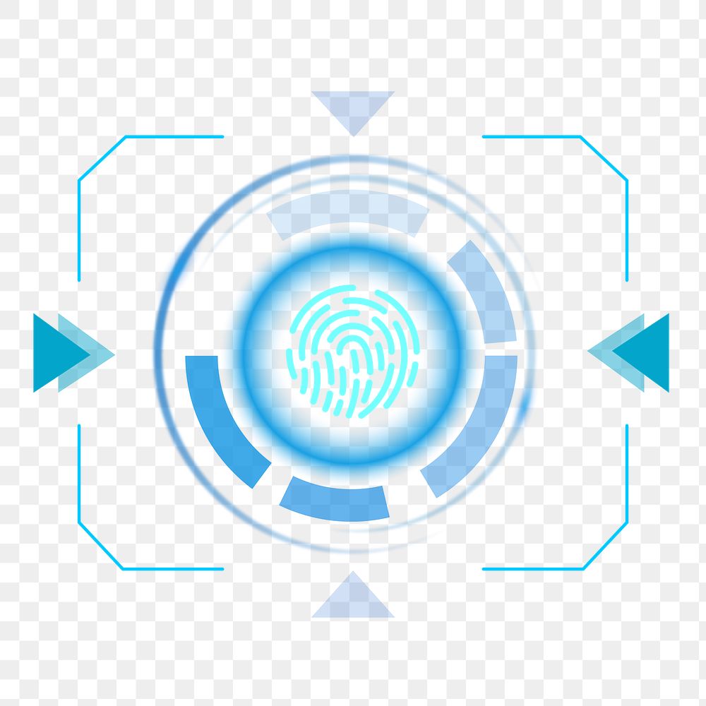 Png biometrics identification icon, transparent background