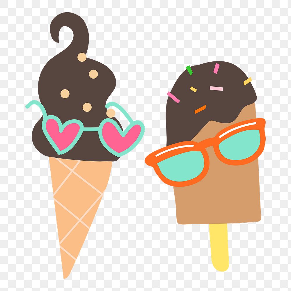 Png Summer ice cream element, transparent background