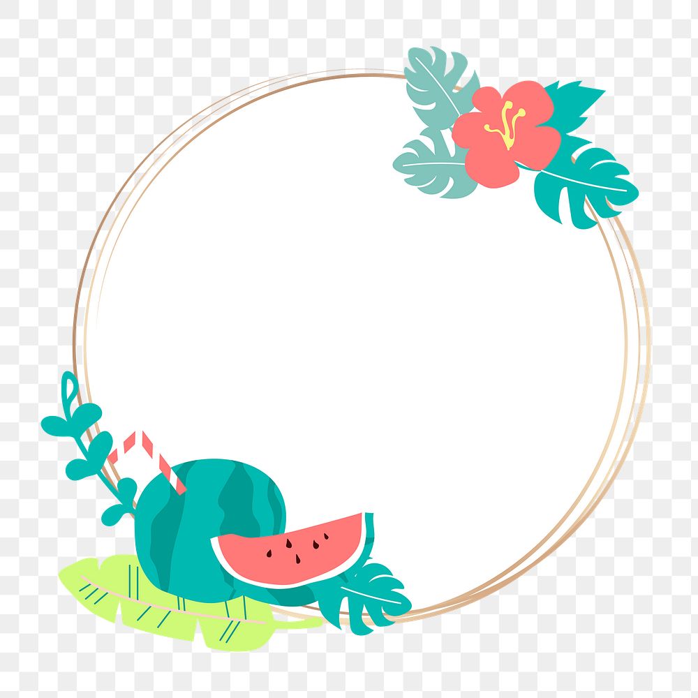 Watermelon png badge, transparent background