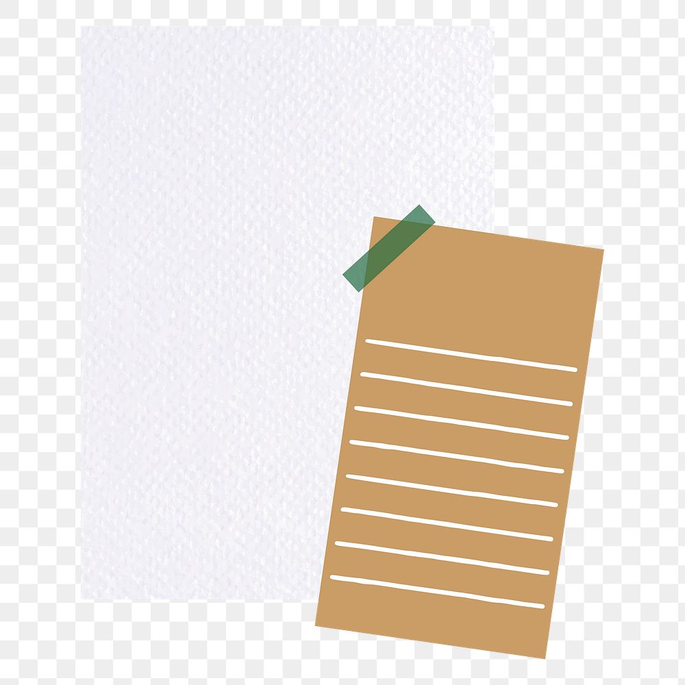 Png brown notepaper design element, transparent background