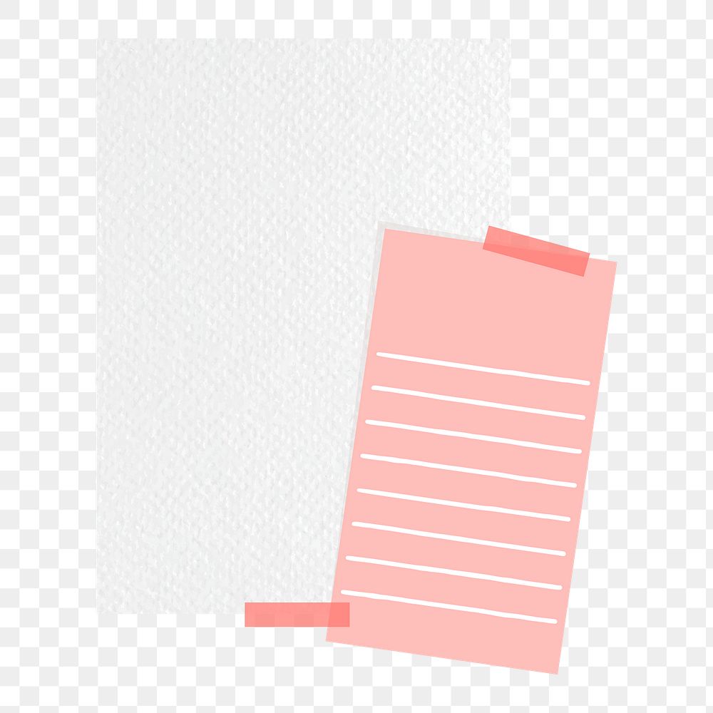 Png notepaper design element, transparent background