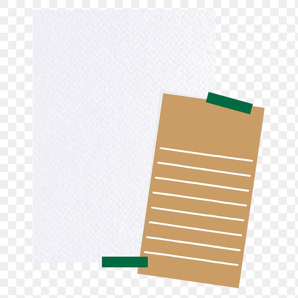 Png brown notepaper design element, transparent background