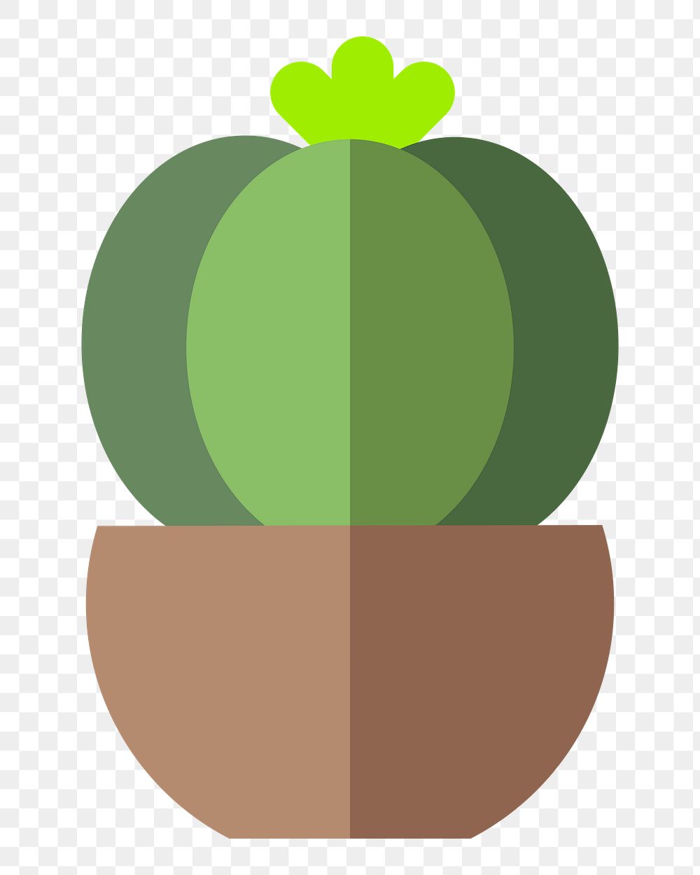 Png cute cactus flat sticker, transparent background