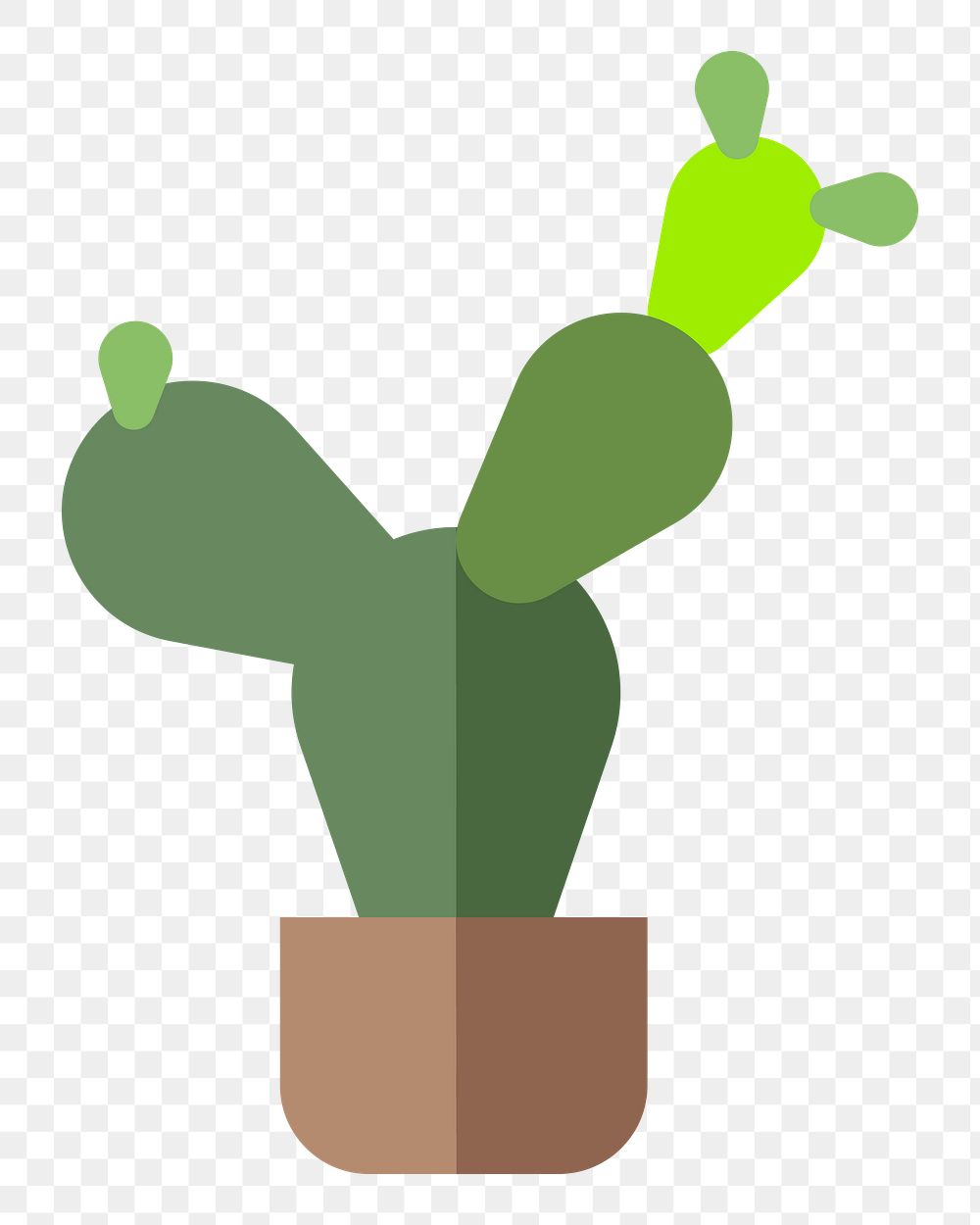 Png house cactus flat sticker, transparent background