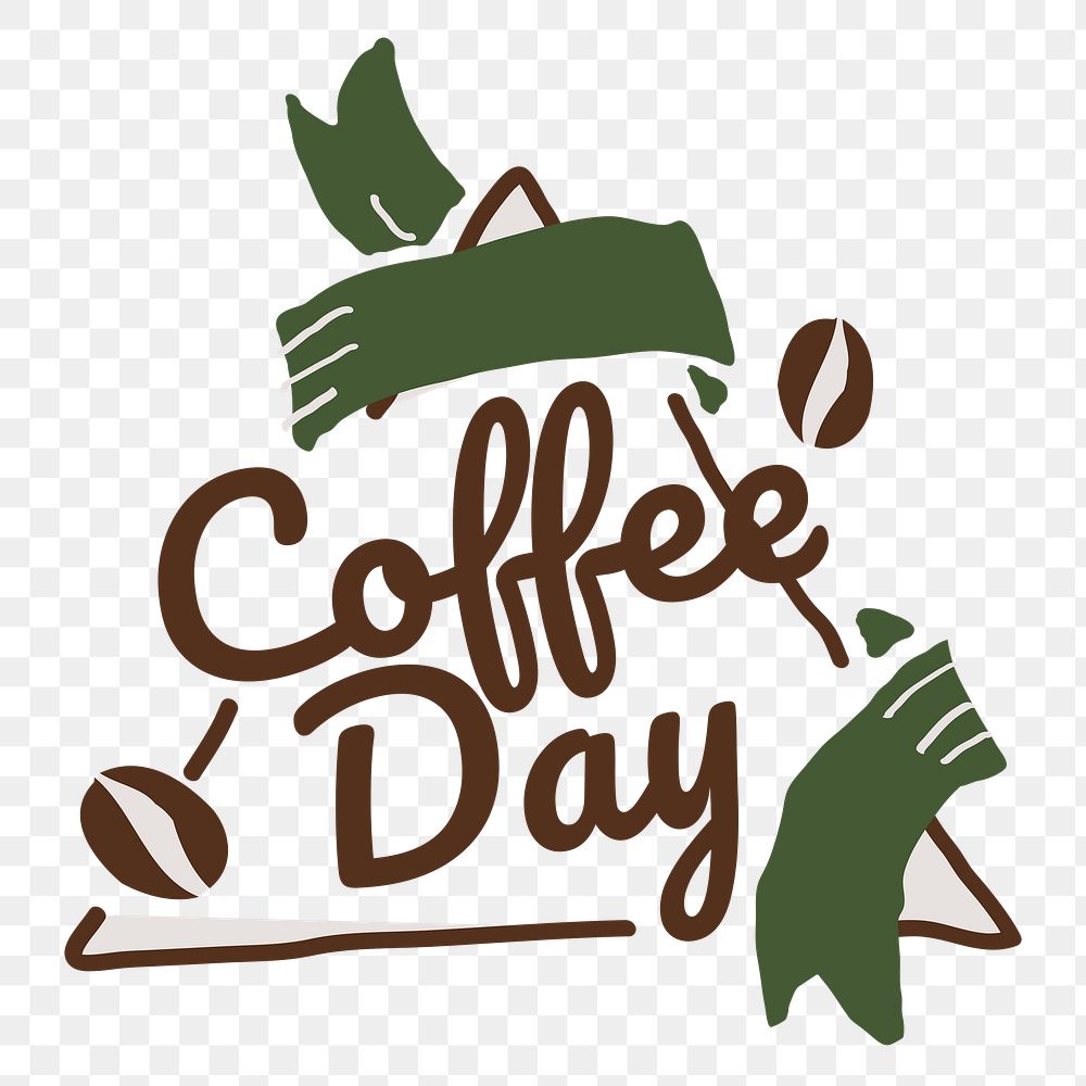 Png coffee day element, transparent background