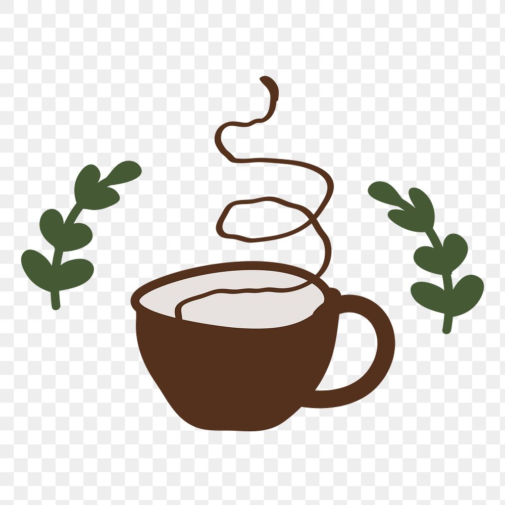Png coffee element, transparent background