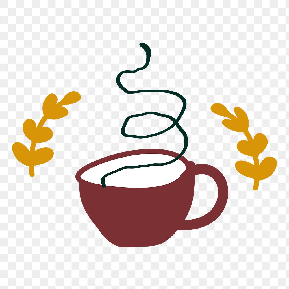 Png coffee element, transparent background