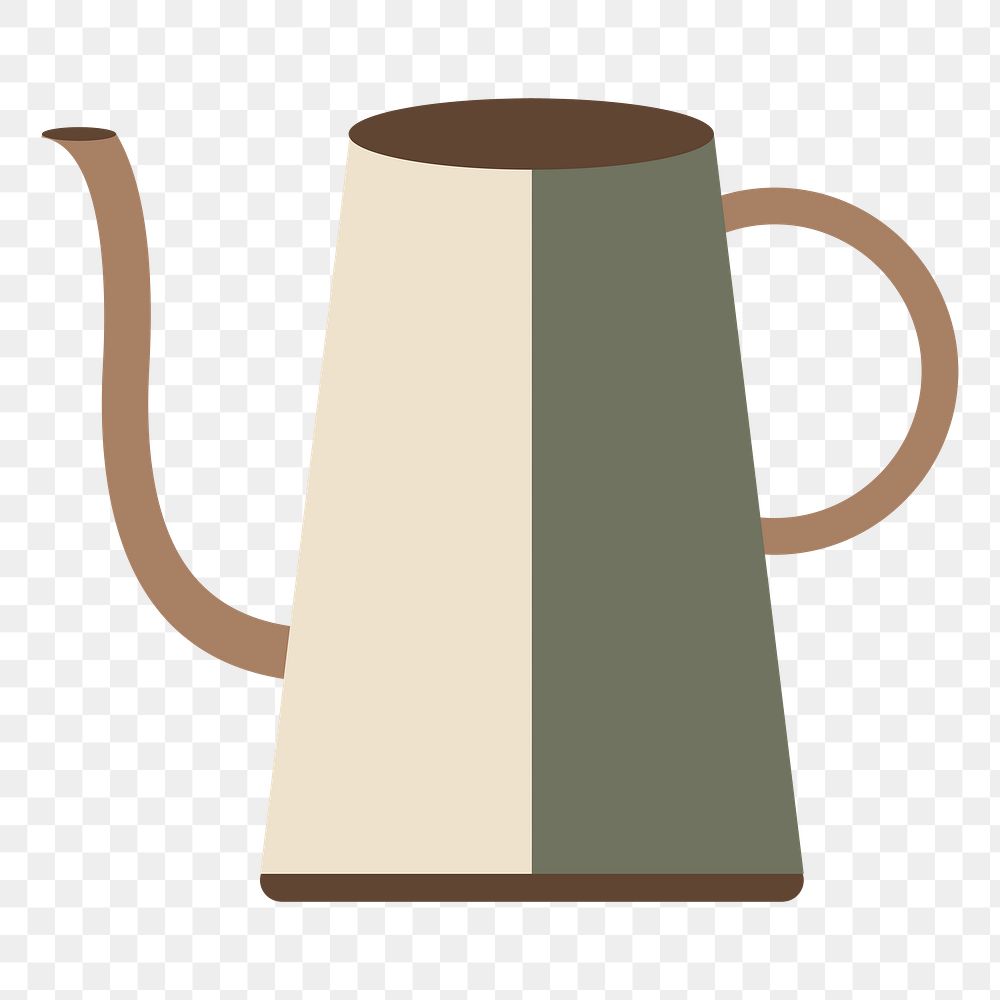 PNG coffee kettle illustration sticker, transparent background
