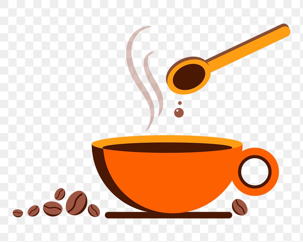 Png orange coffee cup element, transparent background
