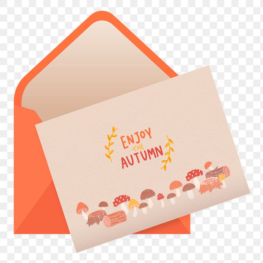 Png autumn letter element, transparent background