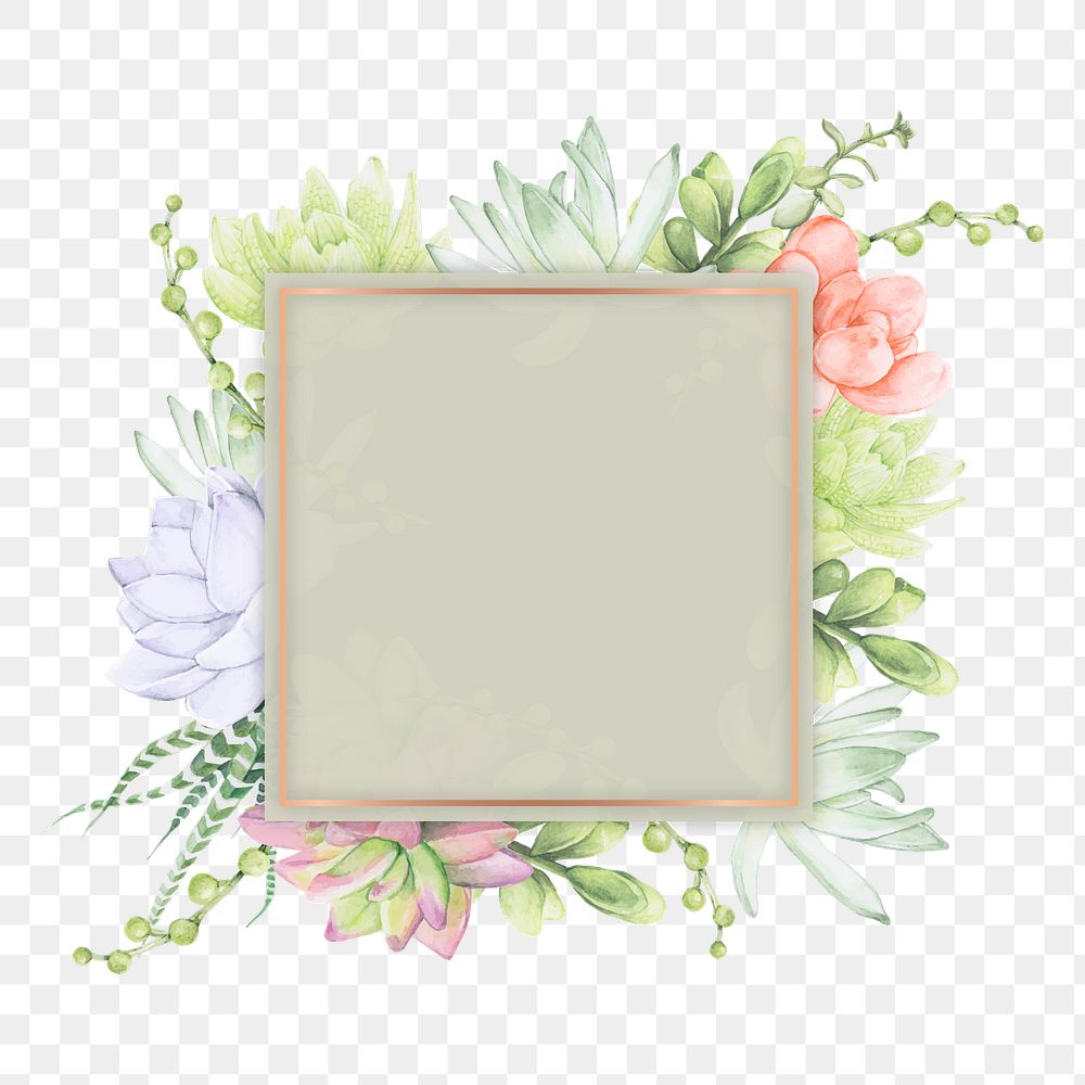 Watercolor flowers png badge, transparent background