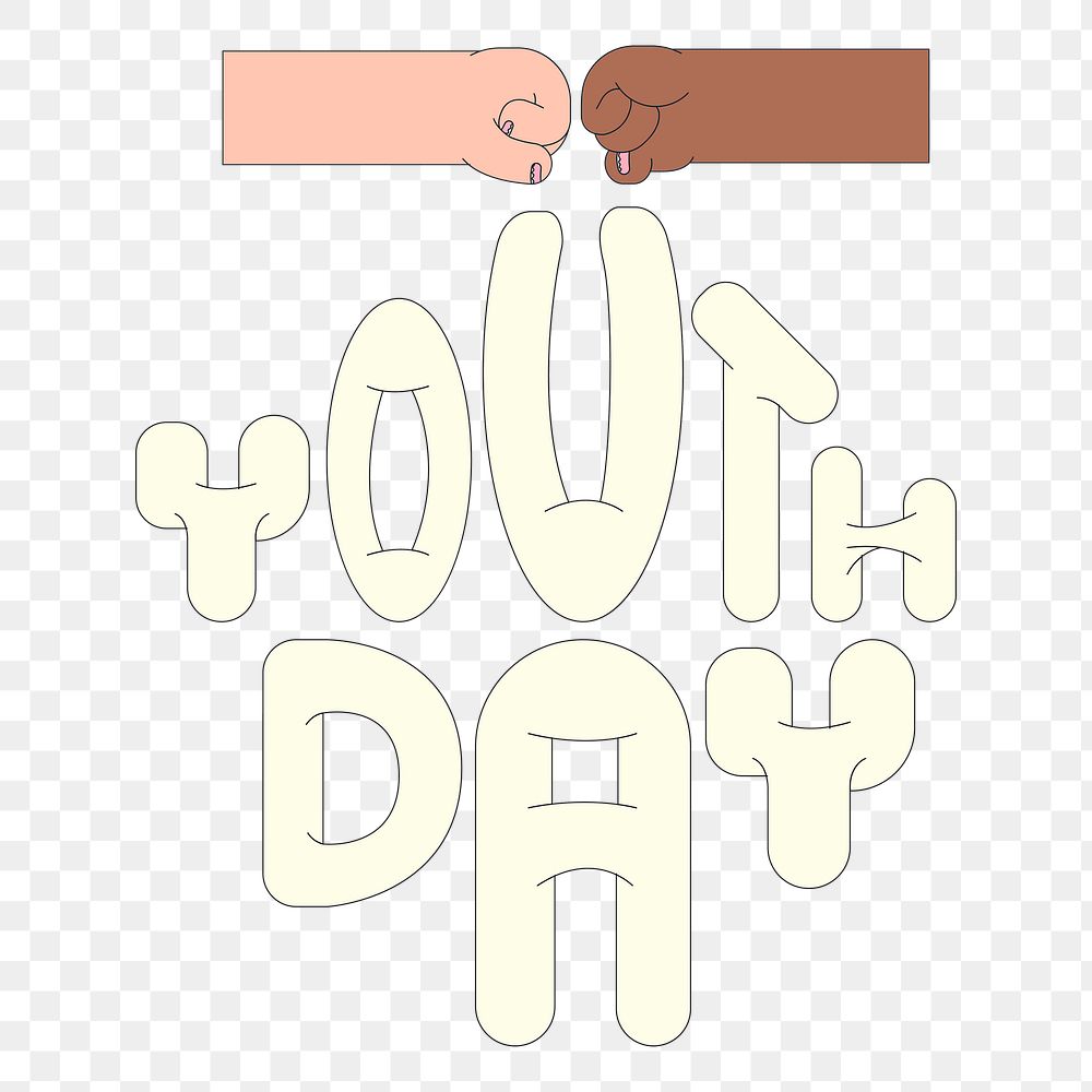 Png youth day celebration sticker, transparent background
