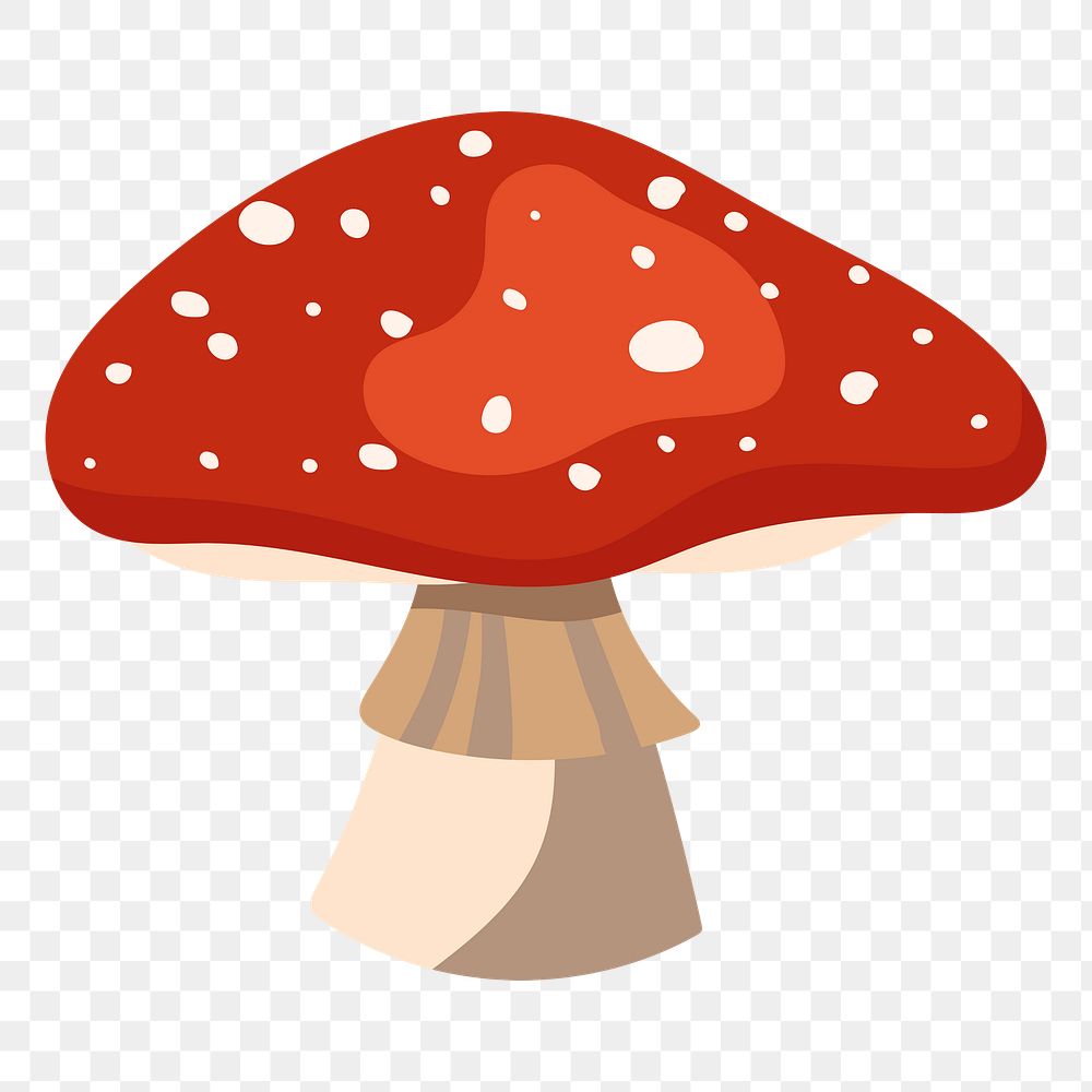 Png red mushroom sticker, transparent background