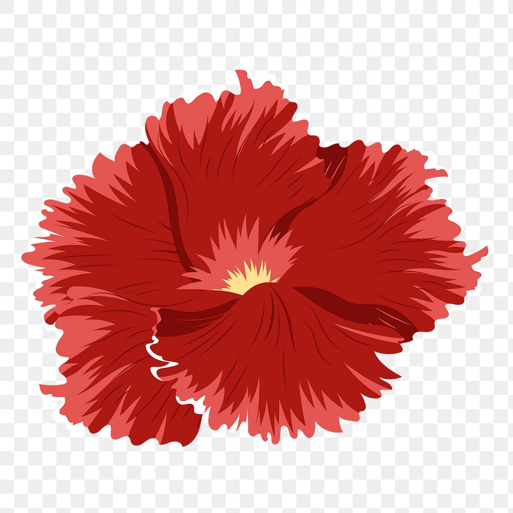 Png red flower sticker, transparent background