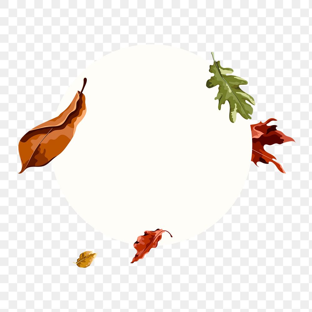 Autumn png badge, transparent background