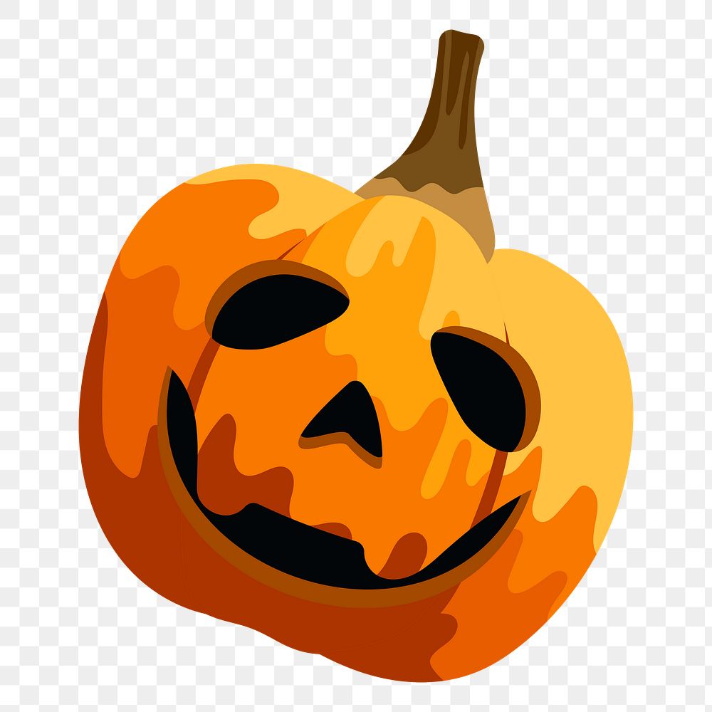 Png Jack O'Lantern pumpkin face sticker, transparent background