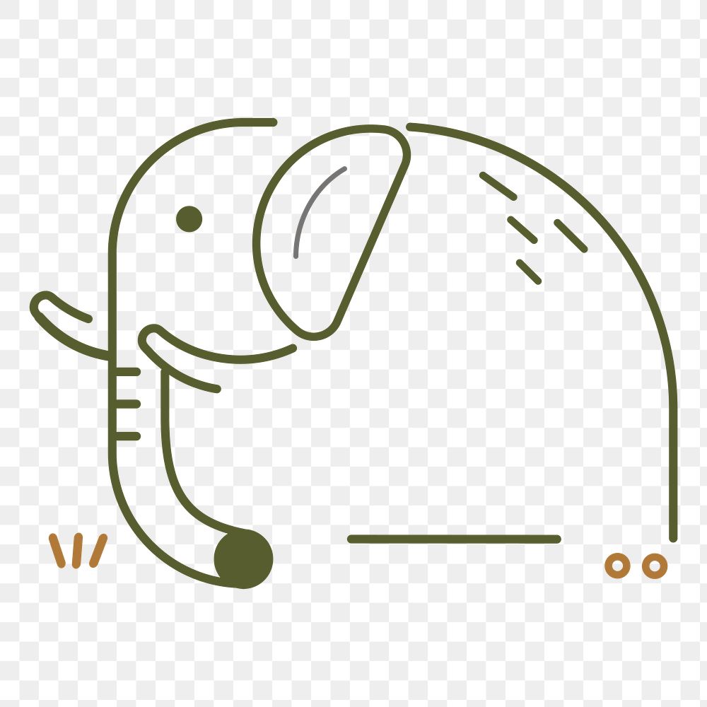 Png Cute elephant element, transparent background