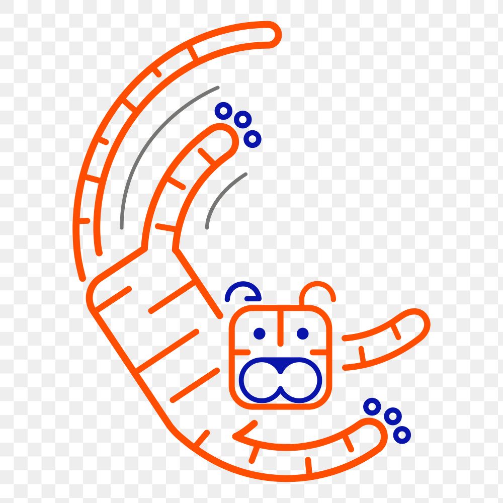 Png Cute tiger element, transparent background