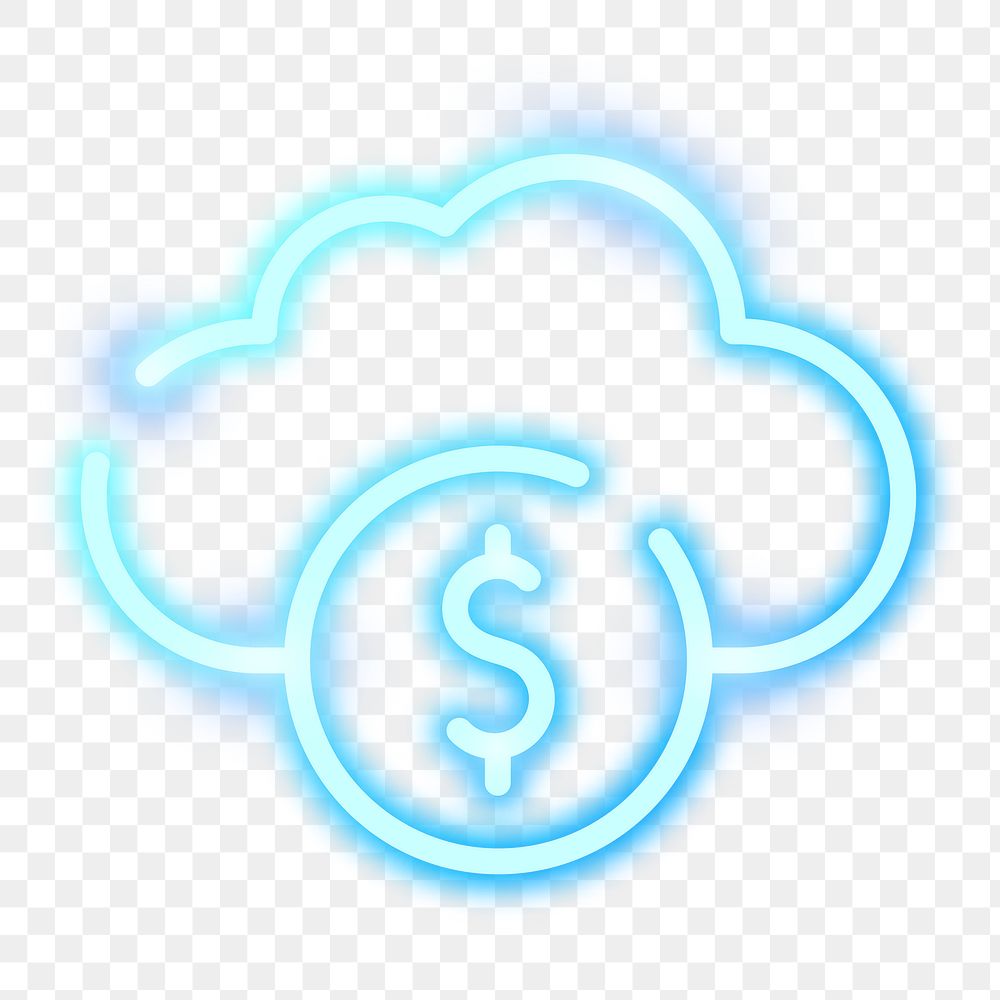 Png neon online trading icon, transparent background