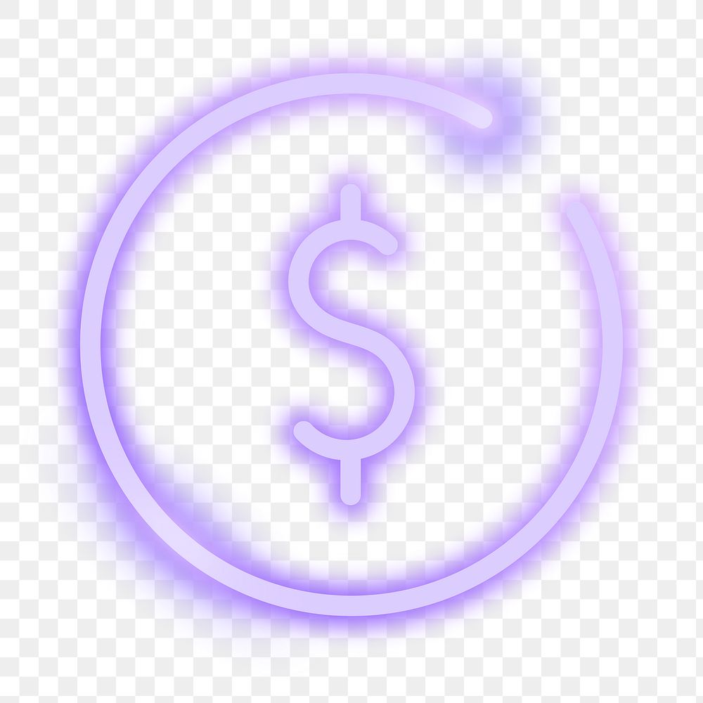 Png neon online banking icon, transparent background