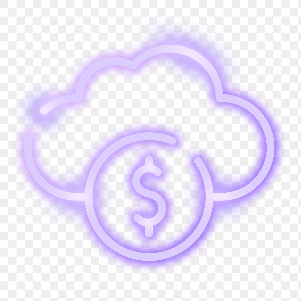 Png neon online trading icon, transparent background