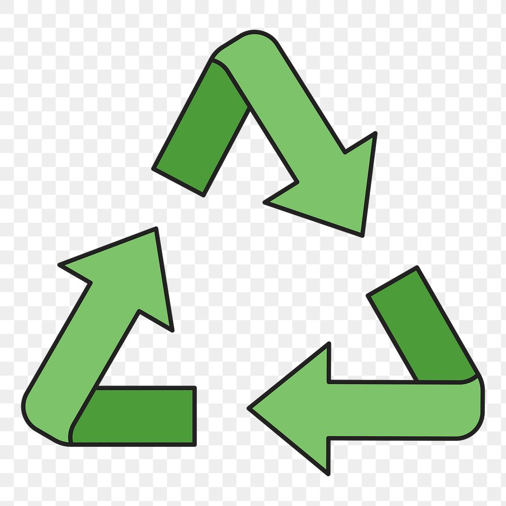 PNG Green arrow recycle environment icon illustration sticker, transparent background