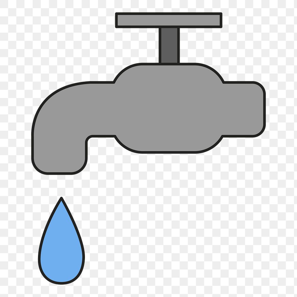 PNG Water faucet environment icon illustration sticker, transparent background