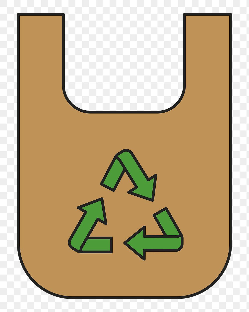 PNG Recycle bag environment icon illustration sticker, transparent background