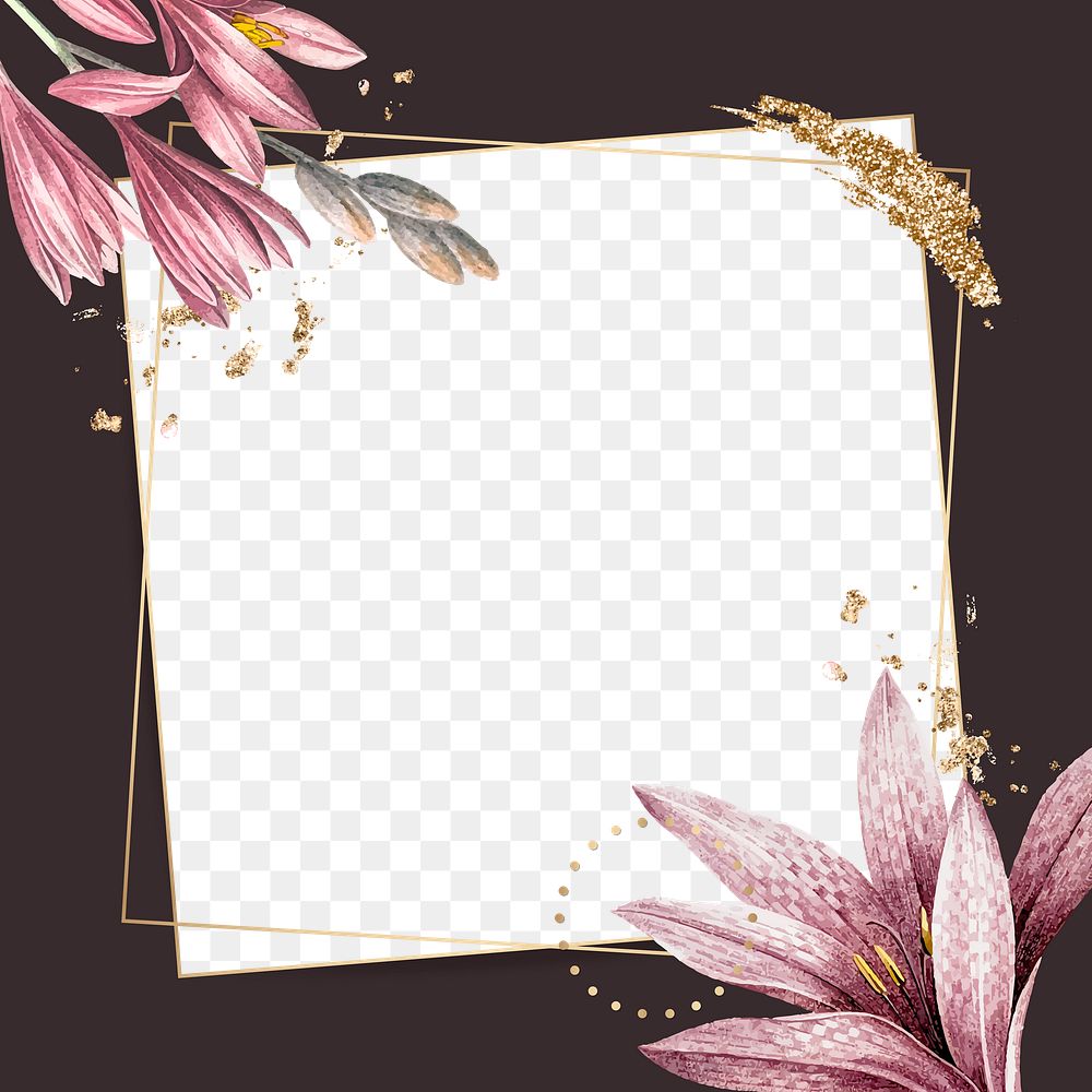 Flower png frame, transparent background