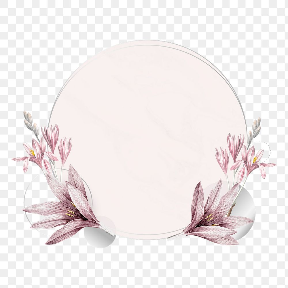 Flower png badge, transparent background