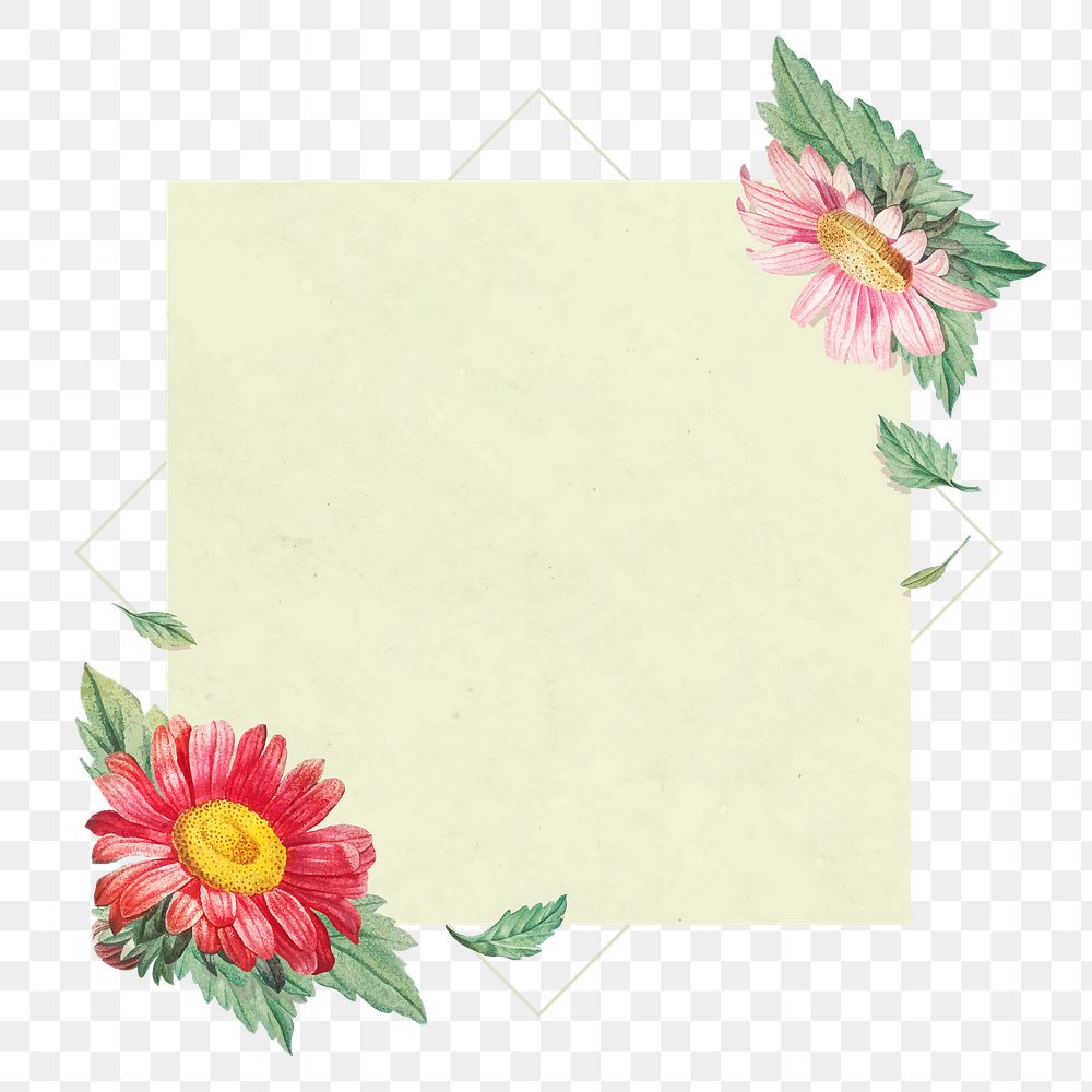 Flower png badge, transparent background