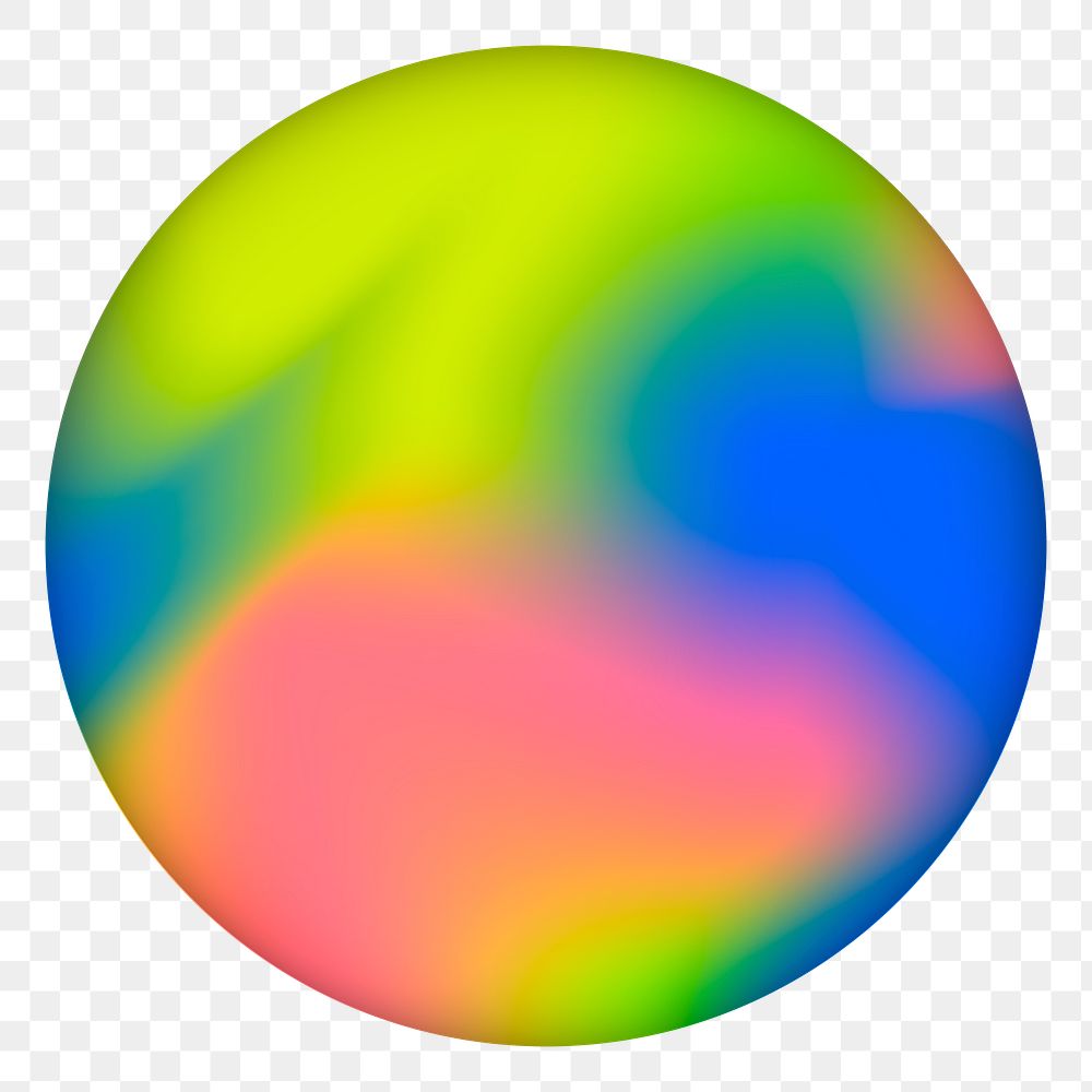 Png multicolored holographic circle badge, transparent background