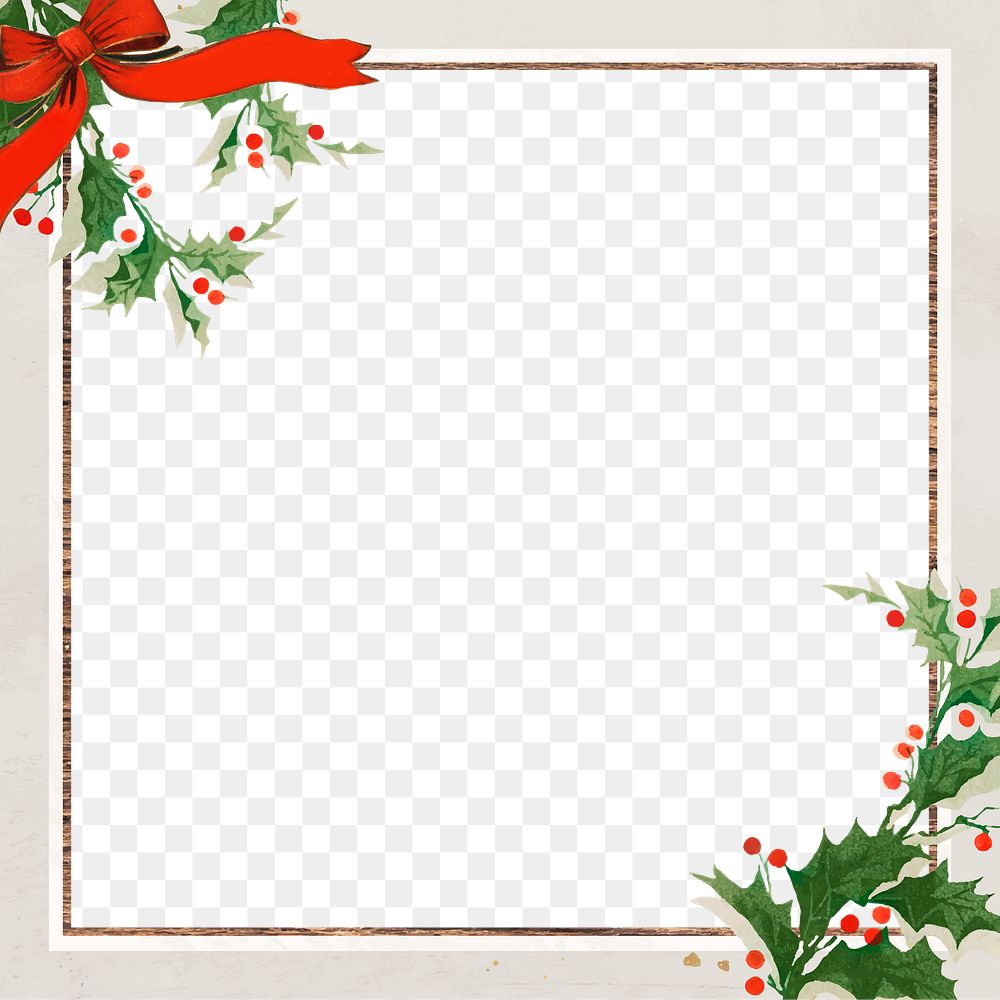 Png Christmas design border frame, transparent background