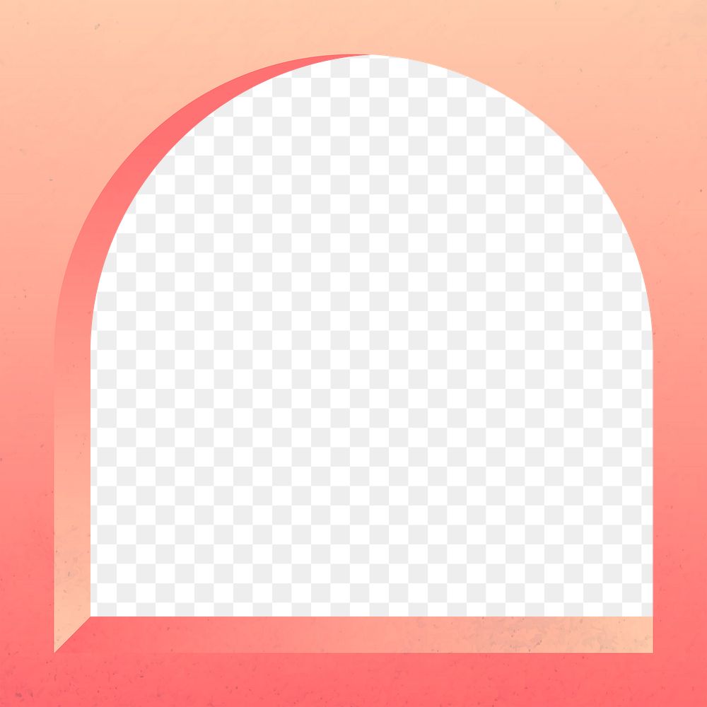 3D arch png frame, transparent background