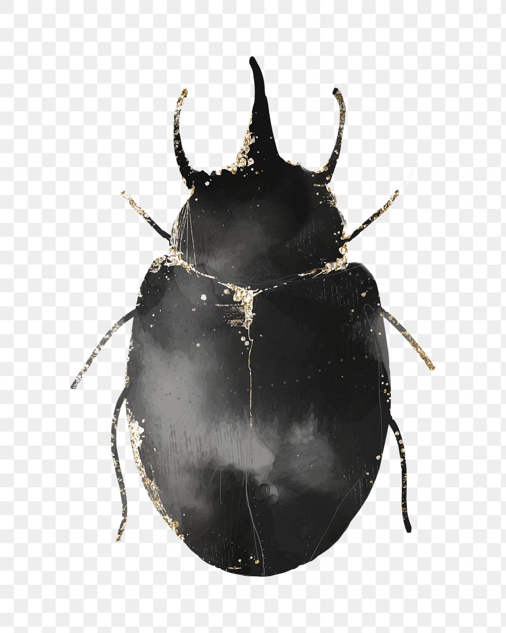 Watercolor Atlas beetle png, transparent background