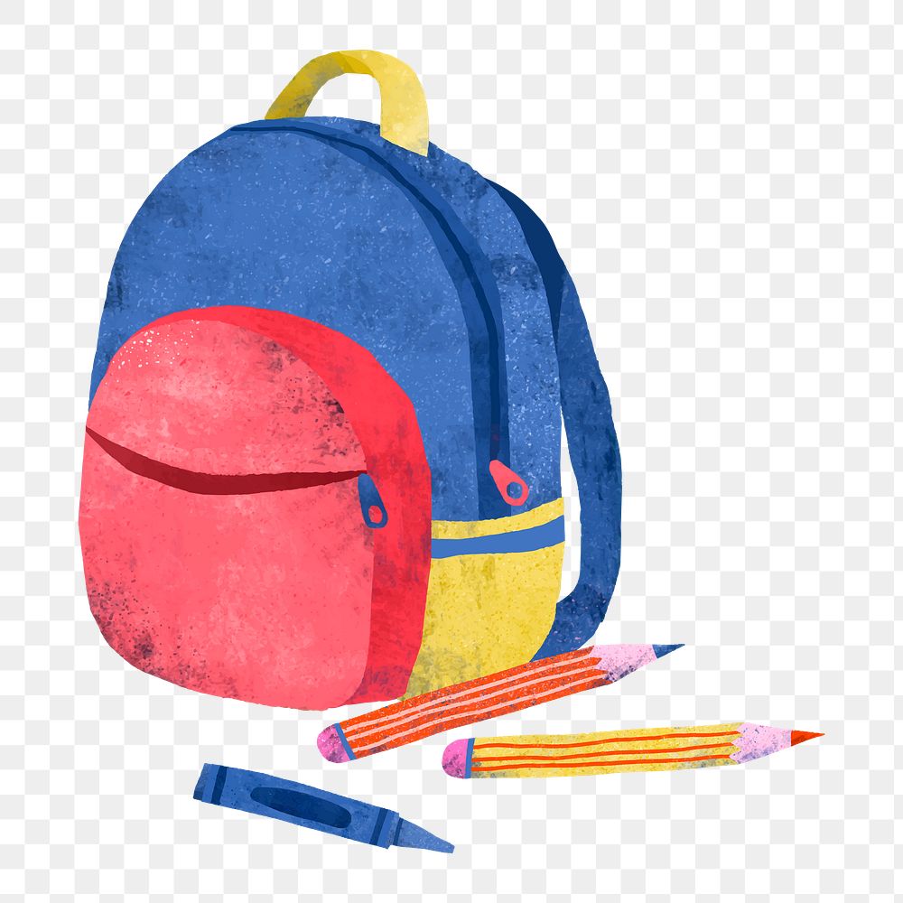 School backpack png, transparent background