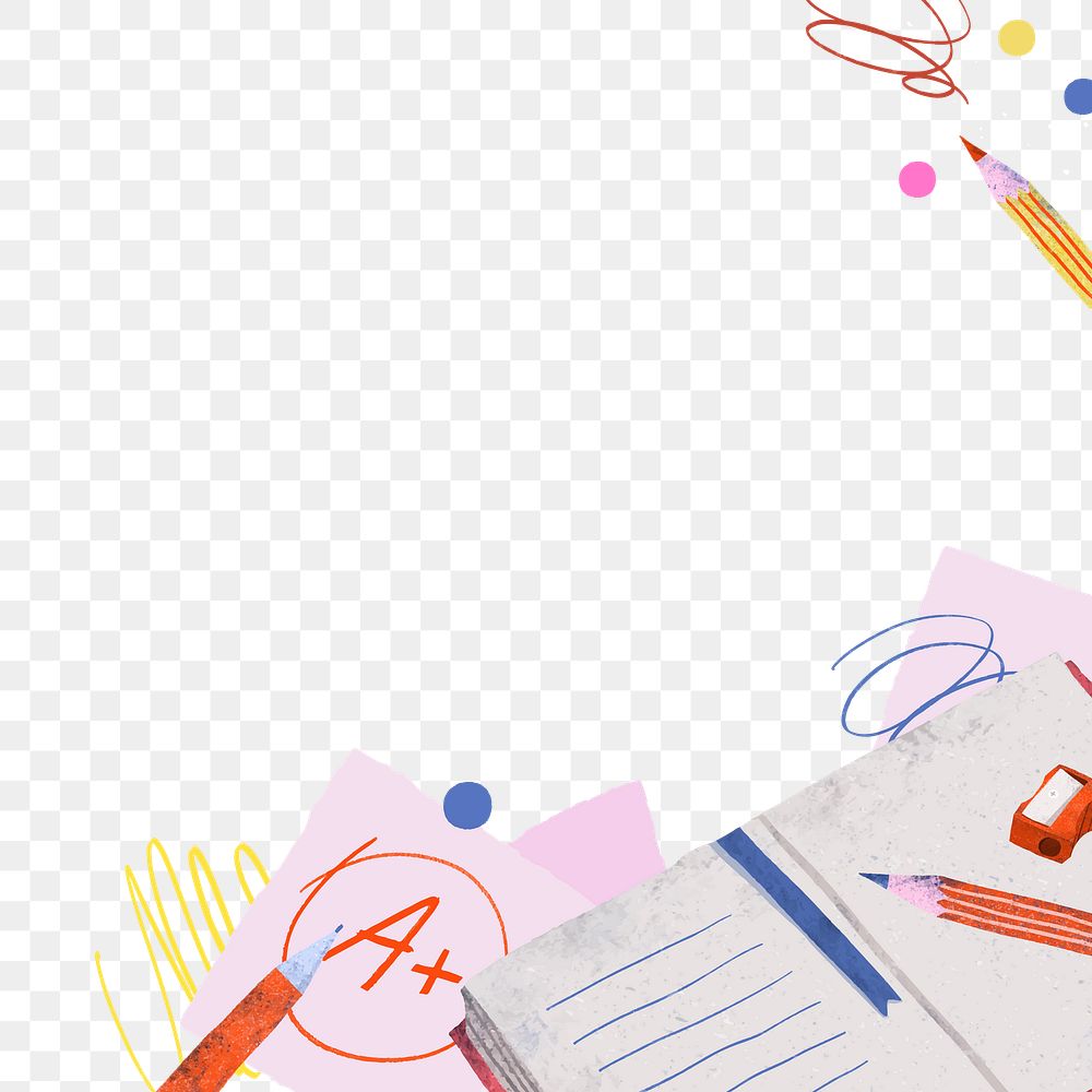 Stationery png border, transparent background