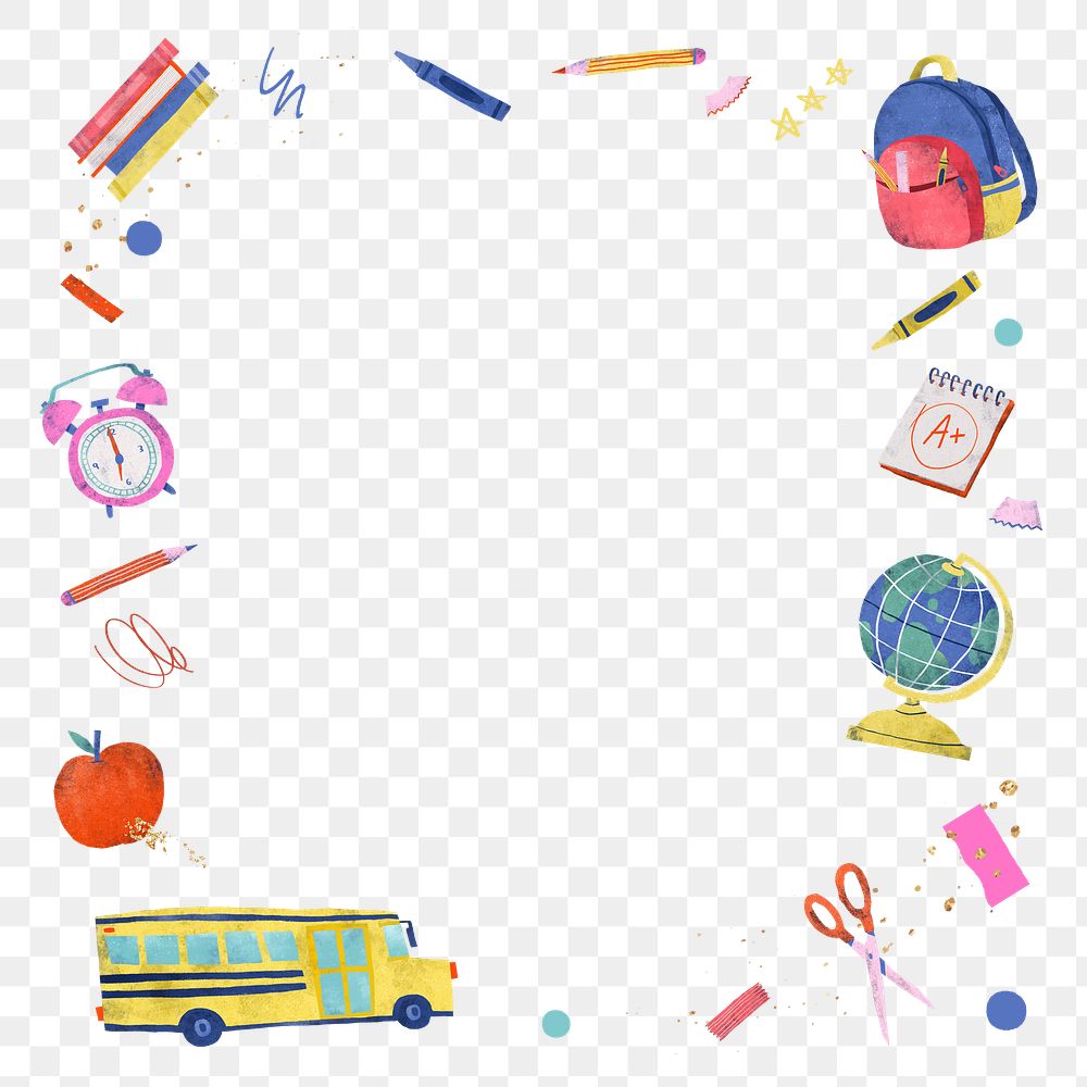 Education png frame, transparent background