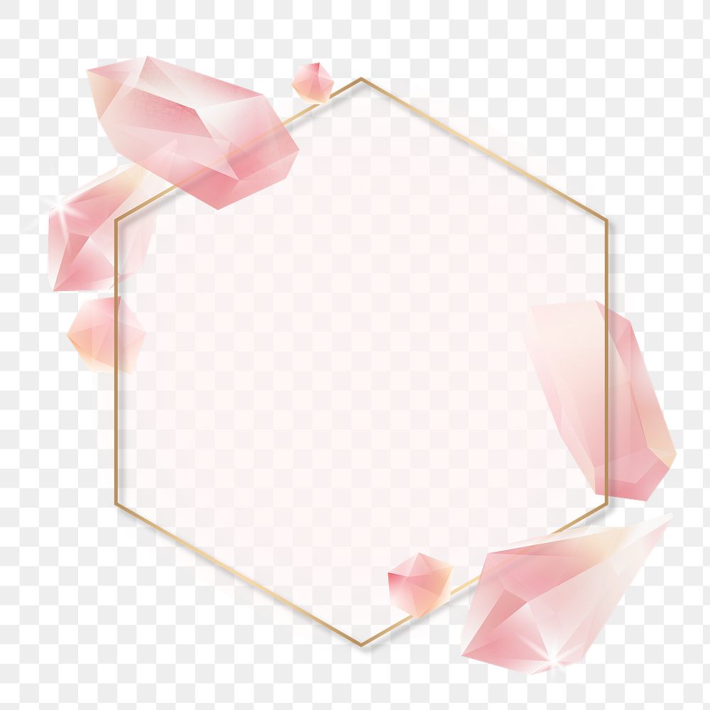 Png aesthetic gemstones design frame, transparent background