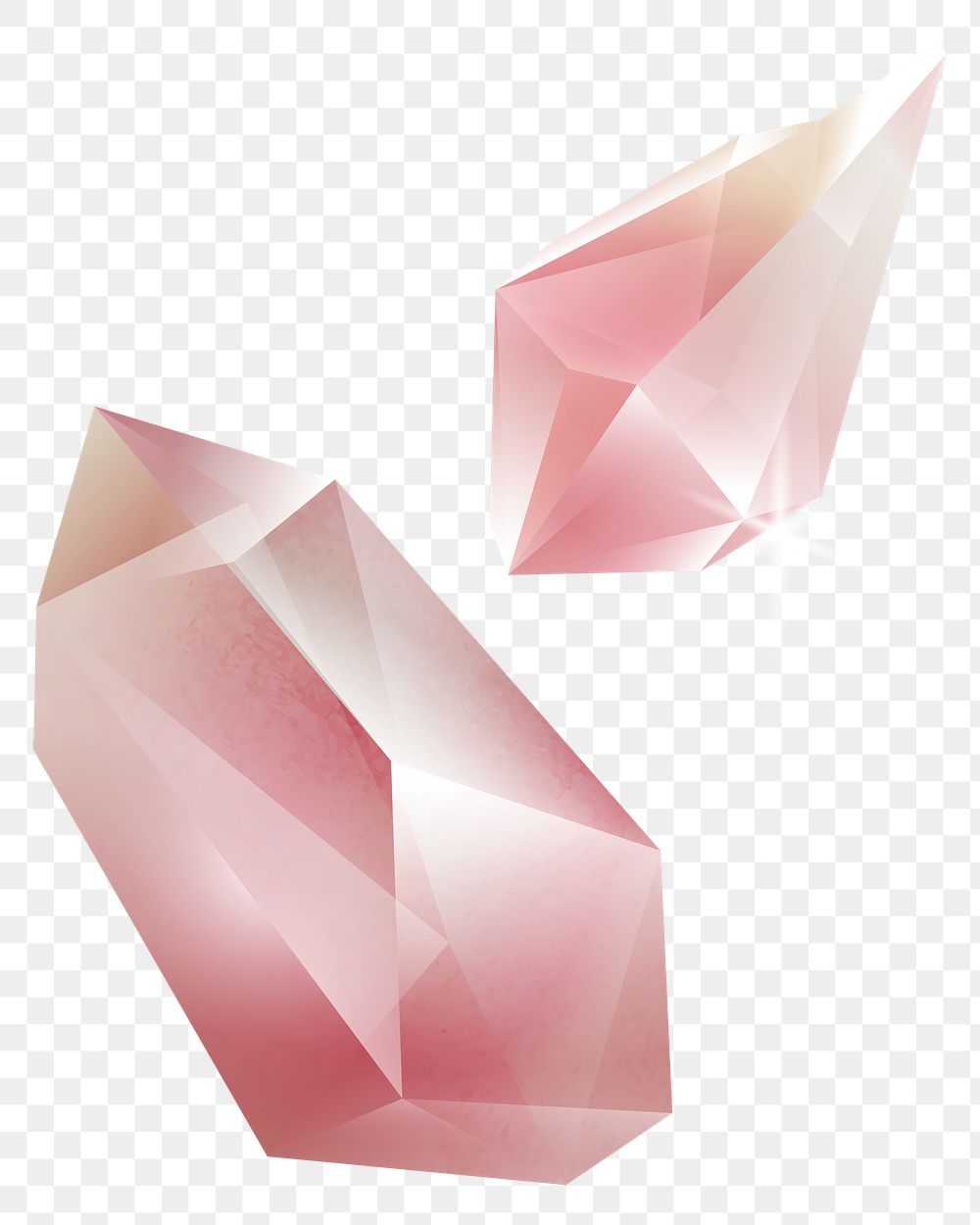 Png pink gemstones design element, transparent background